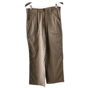 Patagonia Wide Leg Hemp Organic Cotton Beige Pants Drawstring Pockets Womens 6